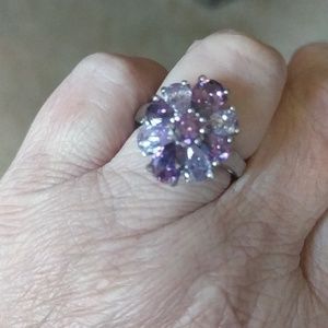 SS Amethyst Ring Size 7
